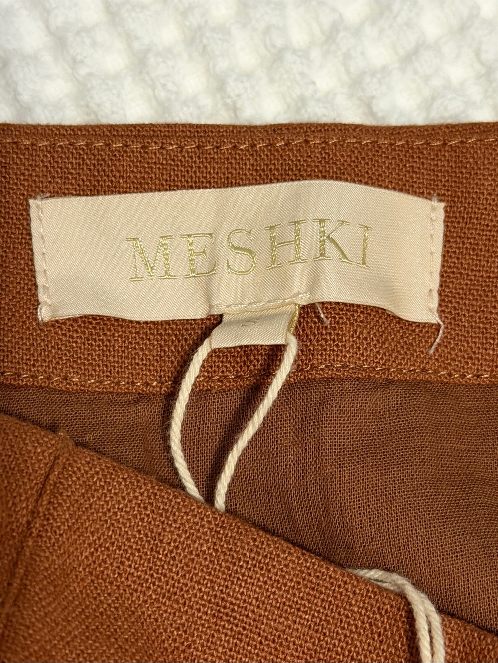 Meshki Rust Button-Front Mini Skirt - Picture 3 of 3
